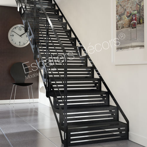 直线型楼梯 - GRAPHIQUE DT114 ESCA'DROIT® - ESCALIERS DECORS - 木台阶 / 玻璃台阶 / 金属台阶
