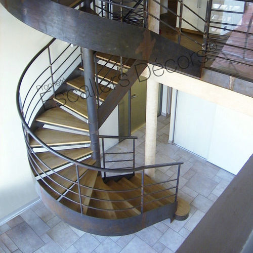 180度旋转楼梯 - LOFT DH67 SPIR'DÉCO® - ESCALIERS DECORS - 木台阶 / 钢结构 / 家用