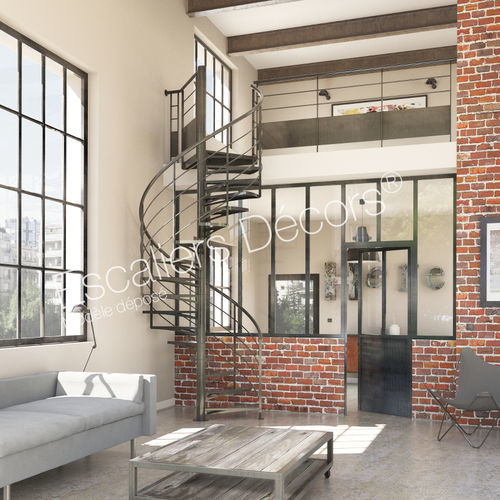 旋转楼梯 - ATELIER LOFT SH50 SPIR'DÉCO®  - ESCALIERS DECORS - 金属台阶 / 钢结构 / 室内