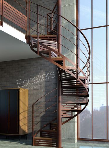 旋转楼梯 - GRAPHIQUE DH114 SPIR'DÉCO®  - ESCALIERS DECORS - 木台阶 / 金属台阶 / 涂漆钢架
