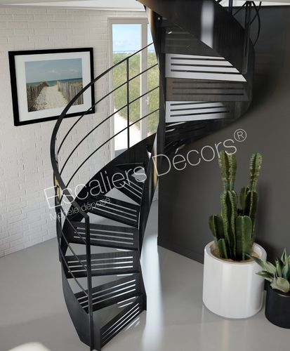 旋转楼梯 - GRAPHIQUE DH119 SPIR'DÉCO®  - ESCALIERS DECORS - 玻璃台阶 / 钢结构 / 家用