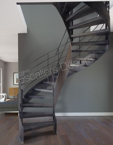 螺旋楼梯 - LOFT DH120 SPIR'DÉCO® Flamme - ESCALIERS DECORS - 金属台阶 / 钢结构 / 家用