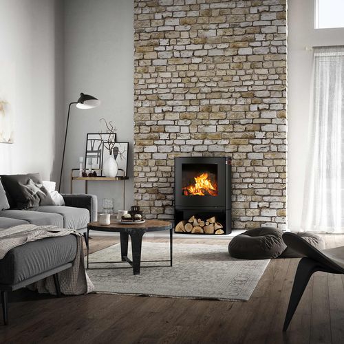 木材采暖炉 - Q-TEE 2 C - Attika Feuer AG - 5 kW...10 kW / 落地式 / 现代风格