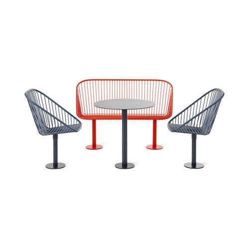 现代风格桌椅组合套装 - Korg Furniture Series - NOLA INDUSTRIER - 露台 / 室内 / 粉末涂层钢
