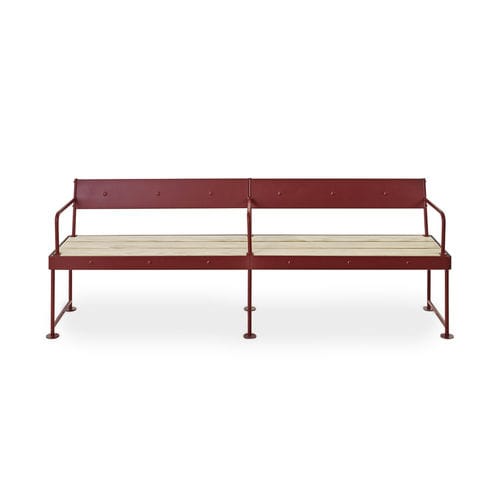 现代风格长椅 - Jern Park Bench - NOLA INDUSTRIER - 粉末涂层钢 / 钢 / 松木