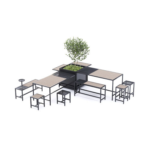 现代风格桌凳组合套装 - Join Furniture Series - NOLA INDUSTRIER - 栎木 / 钢 / 镀锌钢