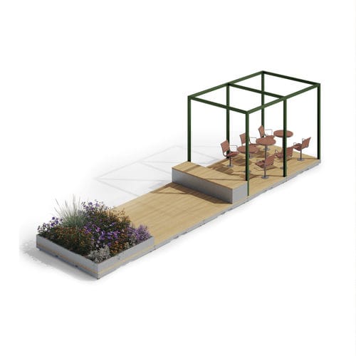 可调节Parklet - Parklet Modular Urban Spaces - NOLA INDUSTRIER - 带花坛