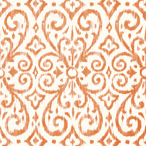 传统风格墙纸 - PATARA IKAT  - Thibaut - 图案 / 白色 / 橙色