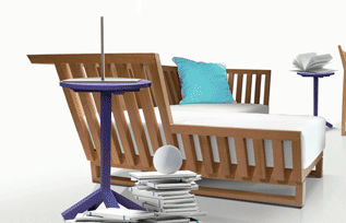 现代风格贵妃沙发椅 - NOON - Deesawat Industries - 柚木 / 花园