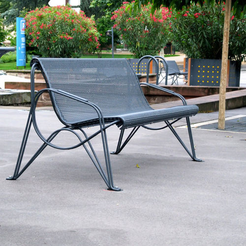 现代风格公共长椅 - AMBIENTE - Euroform K. Winkler GmbH - 电镀钢 / 带椅背 / 带扶手