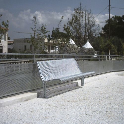 现代风格公共长椅 - 325E - Euroform K. Winkler GmbH - 不锈钢 / 带椅背 / 无扶手