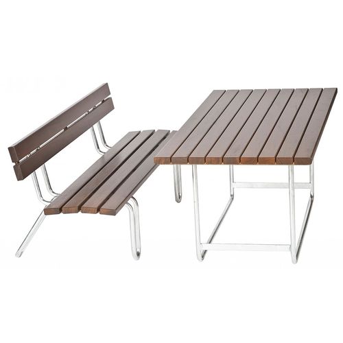 现代风格野餐桌 - MINI - Euroform K. Winkler GmbH - 硬木 / 镀锌钢桌脚 / 长方形