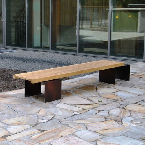 现代风格公共长椅 - LINEA 387 LIGHT - Euroform K. Winkler GmbH - 硬木 / 电镀钢 / 镀锌钢板