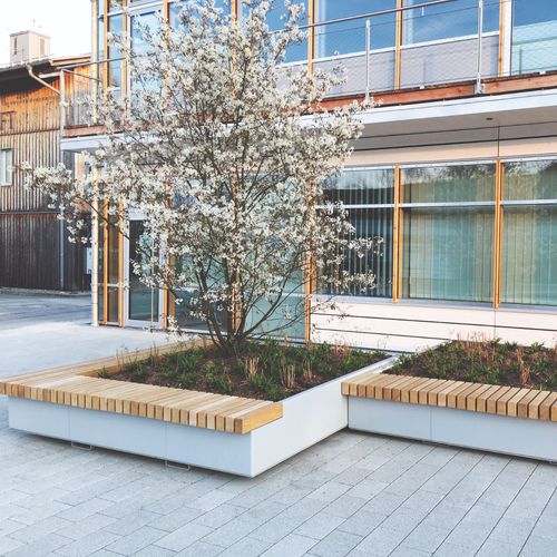 木质花坛 - PRIEN - Euroform K. Winkler GmbH - 粉末涂层钢 / 长方形 / 定制