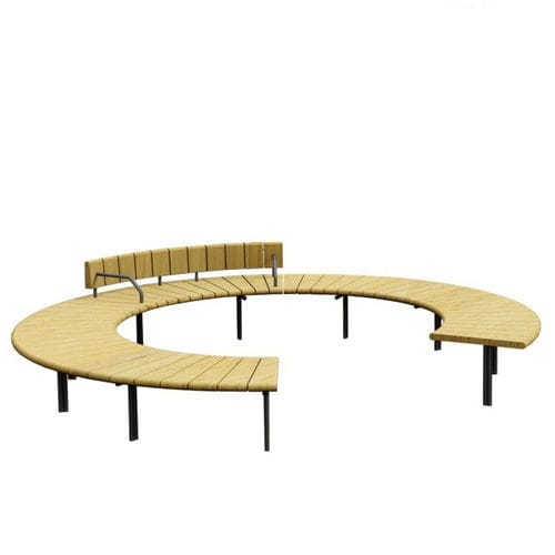 现代风格公共长椅 - VERONA - Euroform K. Winkler GmbH - 硬木 / 金属 / 带椅背