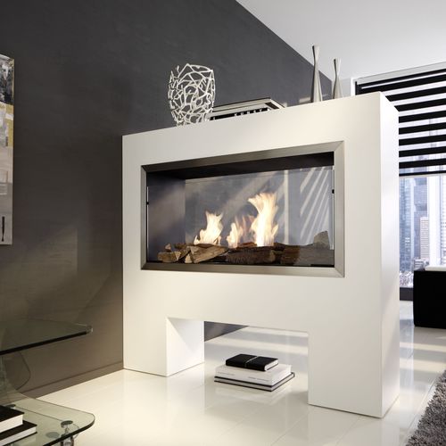 电壁炉 - RAUMTEILER TKG-EL - Kamin-Design GmbH & Co KG Ingolstadt - 独立式 / 双面 / 炉膛开放式