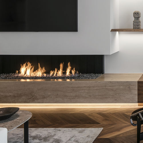燃气壁炉 - URBAN - Metalfire Architectural fireplaces - 嵌入式 / 2 面式 / 炉膛开放式