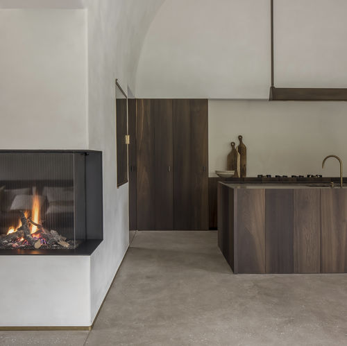 天然气壁炉 - AVENUE PLUS MF 700-60 GHE 2S - Metalfire Architectural fireplaces - 丙烷 / 集成式 / 转角式
