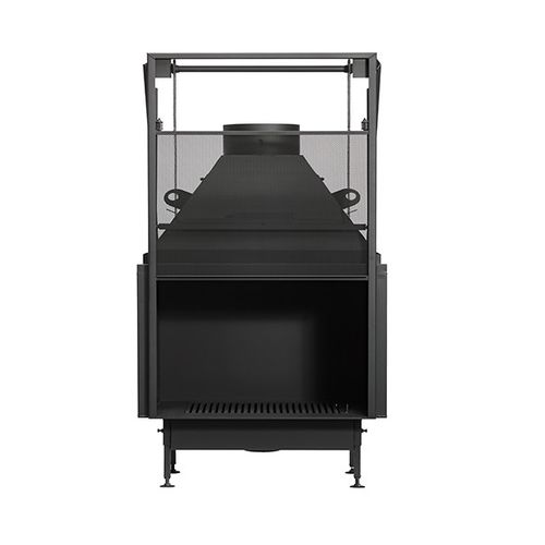 封闭式木壁炉 - UNIVERSAL MF 1050-75 W 1S - Metalfire Architectural fireplaces - 单面 / 金属 / 玻璃