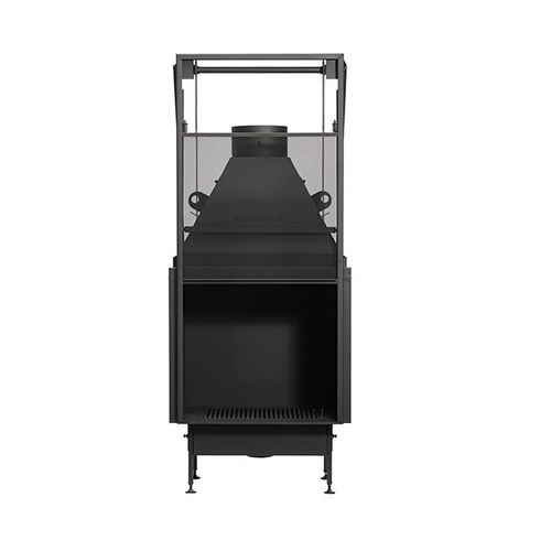 封闭式木壁炉 - UNIVERSAL MF 740-75 W BBQ - Metalfire Architectural fireplaces - 单面 / 金属 / 玻璃