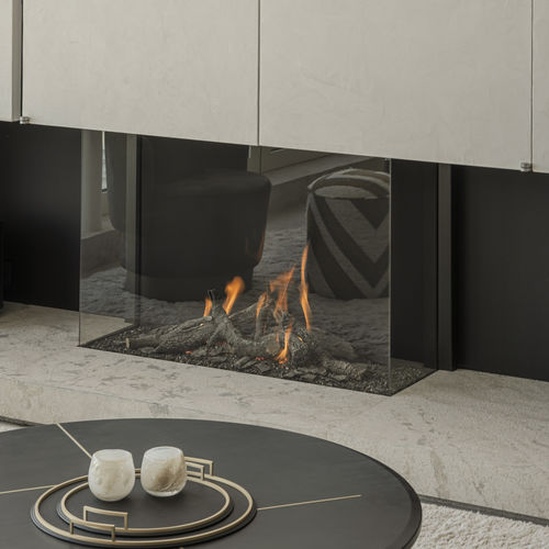 天然气壁炉 - AVENUE MF 1050-75 GHE 3S - Metalfire Architectural fireplaces - 丙烷 / 集成式 / 落地