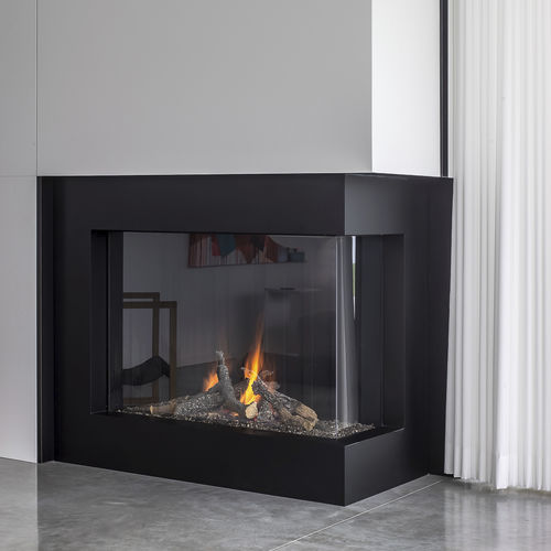 燃气壁炉 - AVENUE MF 1050-75 GHE 2S - Metalfire Architectural fireplaces - 嵌入式 / 转角式 / 2 面式