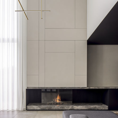 燃气壁炉 - AVENUE MF 1050-60 GHE 3S - Metalfire Architectural fireplaces - 嵌入式 / 3面 / 炉膛封闭式
