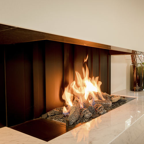 燃气壁炉 - URBAN MF BESPOKE G 3S  - Metalfire Architectural fireplaces - 嵌入式 / 单面 / 炉膛开放式