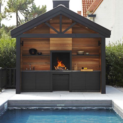 燃木壁炉 - UNIVERSAL BBQ - Metalfire Architectural fireplaces - 嵌入式 / 单面 / 花园