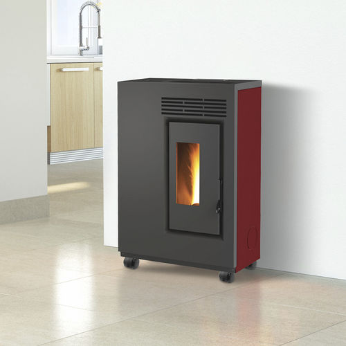 颗粒采暖炉 - ECO60 – RUOTE PVC GOMMATE - FAIR srl - 0 - 5 kW / 猫脚 / 现代风格