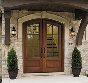 入户门 - CLASSIC - PELLA - 木质 / 平开 / 半玻璃