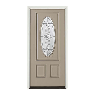 入户门 - 3 PANEL OVAL - PELLA - 木质 / 钢 / 玻璃纤维