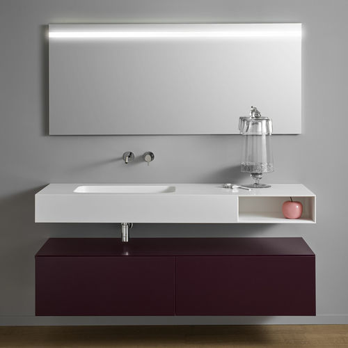 悬挂式台盆 - M-EDGE - F.lli Stocco s.r.l. - Corian®可丽耐 / 带搁板 / 长方形