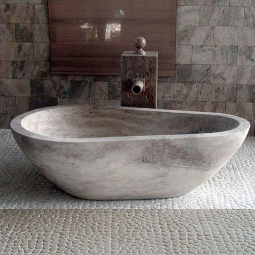 椭圆浴缸 - PIEDRA  PAVO - Ws Bath Collections - 岛台式 / 专业 / 石材