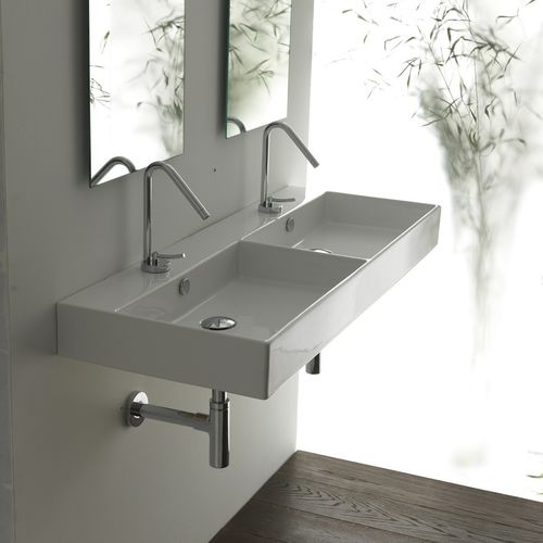 悬挂式台盆 - UNLIMITED 120 - Ws Bath Collections - 陶瓷 / 双 / 长方形