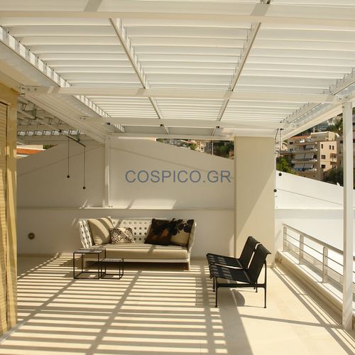 独立凉棚架 - COSPILOUVRE - COSPICON  SA - 临墙 / 铝制 / 活动板条