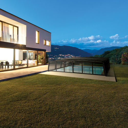 中高游泳池阳光房 - R-DESIGN HIGH ENCLOSURE - Azenco Groupe - 伸缩 / 铝制 / 聚碳酸酯