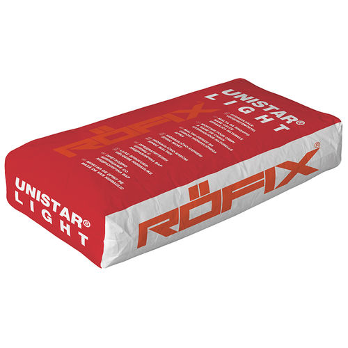 抹平砂浆胶合剂 - UNISTAR® LIGHT - ROEFIX - 用于外墙外部隔热 / 用于混凝土 / 石灰