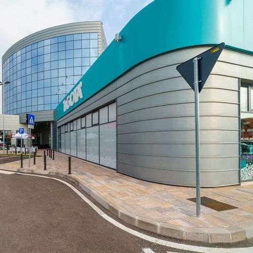 锌制通风外墙 - SHOPPING CENTER, FAVARO - ZINTEK - 钛 / 板式 / 大尺寸