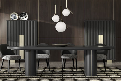 现代风格桌 - POSLEN - CASTAGNA CUCINE - 漆包金属 / 涂漆金属桌脚 / 椭圆