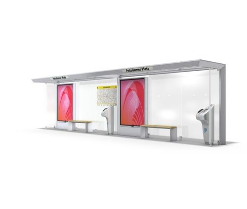 玻璃公交站台遮阳棚 - FLEX SERIES - Wall AG - 金属 / 智能 / 带WIFI