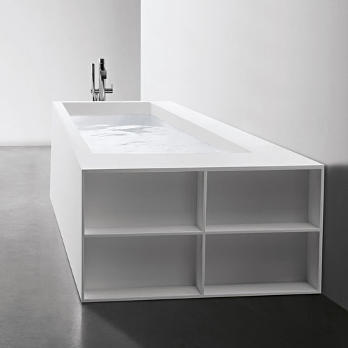 放置式浴缸 - BIBLIO - ANTONIO LUPI - 嵌入式 / Corian®可丽耐 / 带收纳