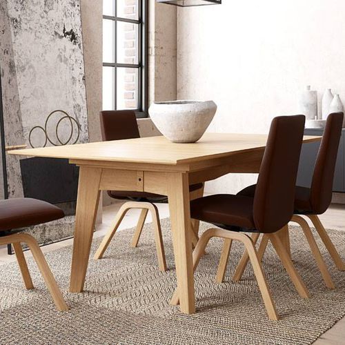 现代风格餐桌 - TOSCANA W/SEPARATE LEAF T100 - Ekornes - 木质 / 长方形 / 可延长