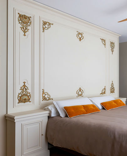 双人床床头板 - Haussmannienne - ATELIER BERTOLI  Design Production - 经典风格 / 雕花木头 / 白色