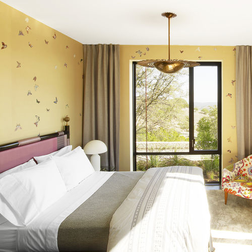 传统风格墙纸 - BUTTERFLIES - DE GOURNAY - 动物图案 / 仿布 / 黄色