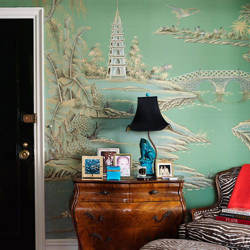 传统风格墙纸 - ORIENTAL LANDSCAPE - DE GOURNAY - 丝绸 / 中国风 / 仿布