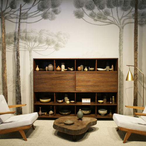 传统风格墙纸 - DANCING ARAUCARIA - DE GOURNAY - 丝绸 / 自然图案 / 仿布