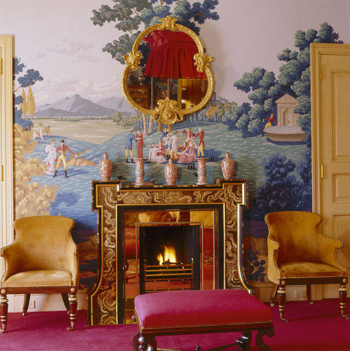 传统风格墙纸 - LA CHASSE DE COMPIEGNE - DE GOURNAY - 图案 / 仿布 / 灰色