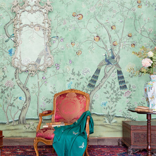 传统风格墙纸 - ST LAURENT - DE GOURNAY - 中国风 / 仿布 / 手工