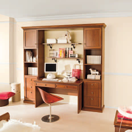 现代风格办公桌 - OPERA RAGAZZI-01 - Corazzin Group - Contract & hotel - 木质 / 搁板 / 面板底座